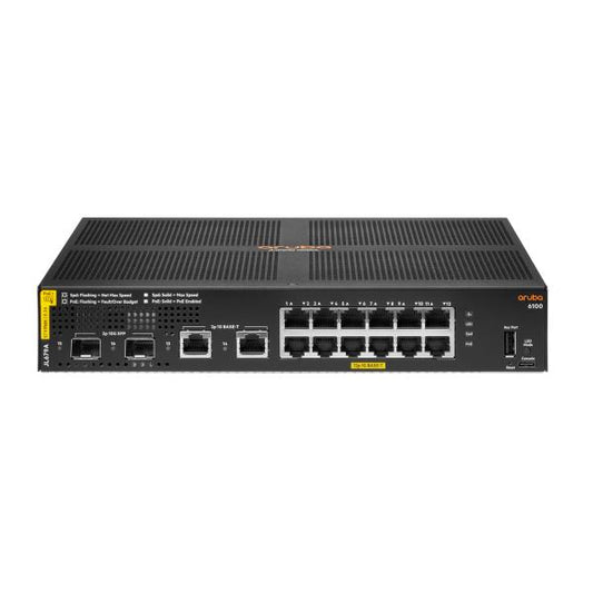 Aruba 6100 12G Class4 PoE 2G/2SFP+ 139W Gestito L3 Gigabit Ethernet (10/100/1000) Supporto Power over Ethernet (PoE) 1U Nero [JL679A#ABB]