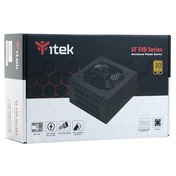 ITEK POWER SUPPLY GF750 EVO - 750W, 80PLUS GOLD, 12CM FDB FAN, MODULAR [ITPSEGF750]