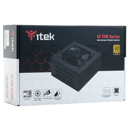 ITEK POWER SUPPLY GF750 EVO - 750W, 80PLUS GOLD, 12CM FDB FAN, MODULAR [ITPSEGF750]