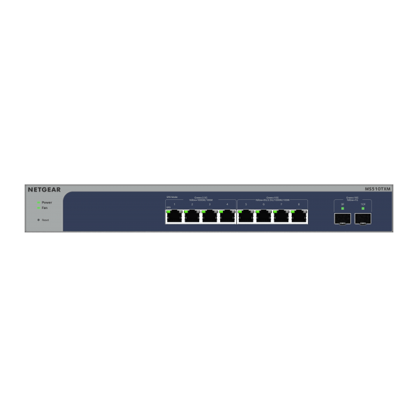 Netgear 8-Port Multi-Gigabit/10g Ethernet Smart Managed Pro Switch with 2 SFP+ Ports [MS510TXM-100EUS]