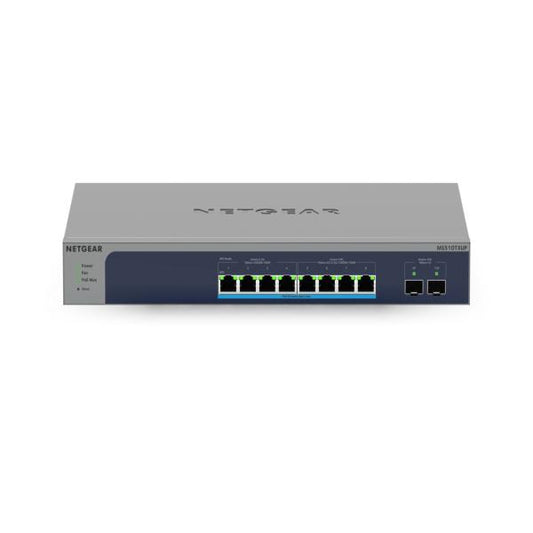 Conmutador de red NETGEAR MS510TXUP Gestionado L2/L3/L4 10G Ethernet (100/1000/10000) Soporte Alimentación a través de Ethernet (PoE) Gris, Azul [MS510TXUP-100EUS] 