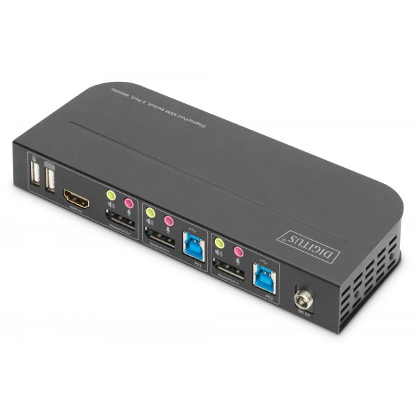 Digitus KVM Switch - 2 Port - 4K60Hz - 2x DP In - 1x DP/HDMI Out [DS-12850]