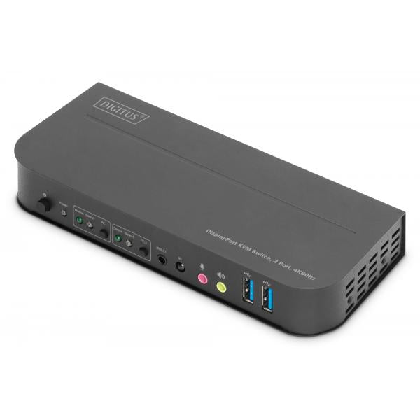 Digitus KVM Switch - 2 Port - 4K60Hz - 2x DP In - 1x DP/HDMI Out [DS-12850]