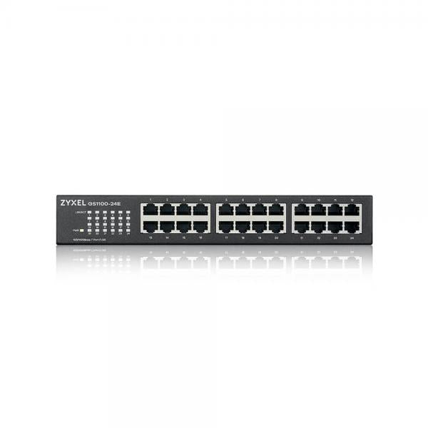 SWITCH NO GESTIONADO ZYXEL 24 PUERTOS GIGABIT, DISEÑO SIN VENTILADOR, ESCRITORIO/RACK [GS1100-24E-EU0103F] 