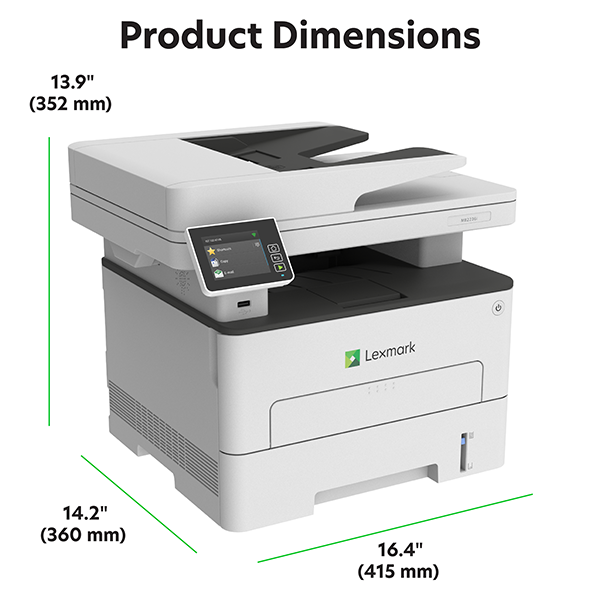 LEXMARK MULTIF. LASER MB2236i B/N 34PPM FRONTAL/TRASERO AIRPRINT USB/LAN/WIFI - 3EN1 [18M0753] 