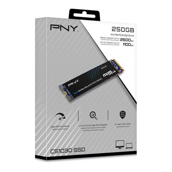 PNY CS1030 M.2 NVMe 250GB PCI Express 3.0 [M280CS1030-250-RB] 