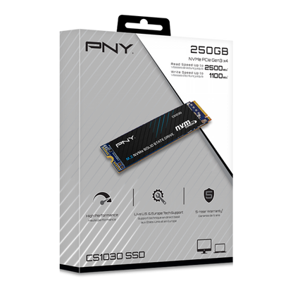 PNY CS1030 M.2 NVMe 250GB PCI Express 3.0 [M280CS1030-250-RB] 