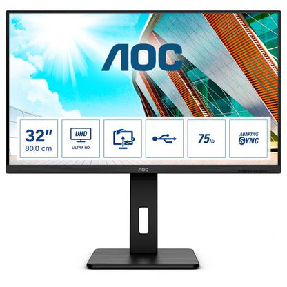 MONITOR AOC 31.5 LED VA UHD 16:9 4MS 350 CDM, PIVOT, DP/HDMI, MULTIMEDIA [U32P2]