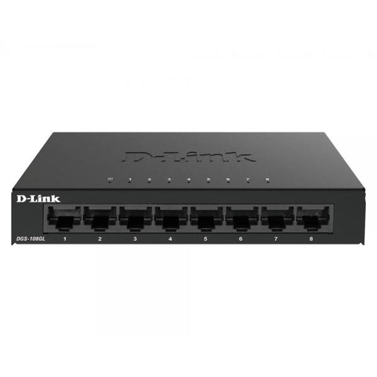 D-LINK SWITCH 8 PORTE GIGABIT ETHERNET METAL HOUSING UNMANAGED SWITCH [DGS-108GL]