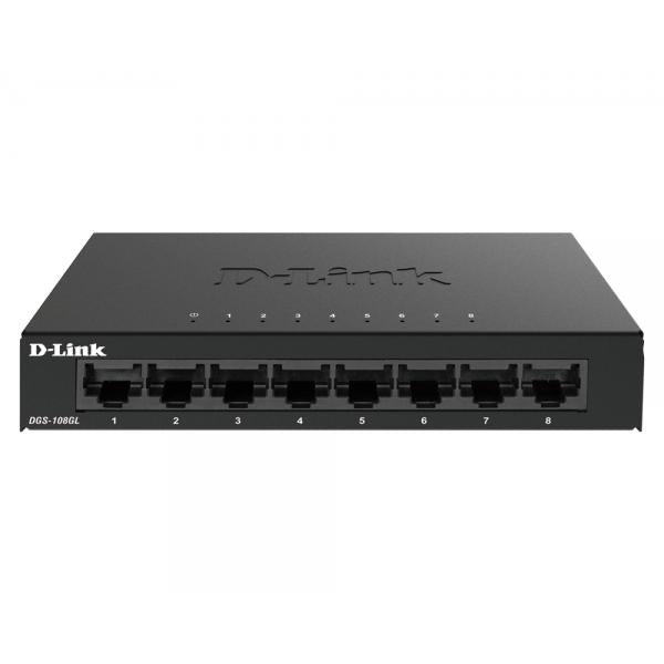 D-Link DGS-108GL switch di rete Non gestito Gigabit Ethernet (10/100/1000) Nero [DGS-108GL]