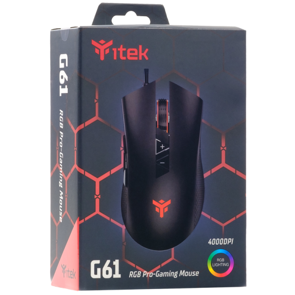 ITEK MOUSE GAMING, 4000DPI, RGB, SOFTWARE, SENSORE A3050 [ITMGG61]