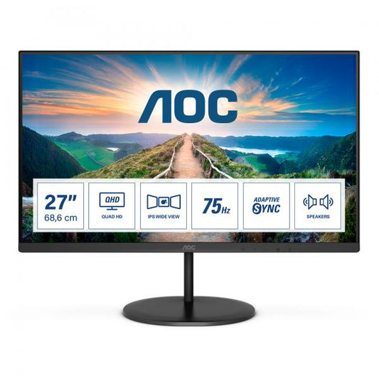 AOC MONITOR 27 LED IPS QHD 16:9 4MS 250 CDM, DP/HDMI, MULTIMEDIALE [Q27V4EA]