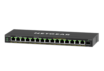 NETGEAR Conmutador Gigabit Ethernet Plus PoE+ de alta potencia de 16 puertos (231 W) con 1 puerto SFP (GS316EPP) Gigabit Ethernet administrado (10/100/1000) Compatible con alimentación a través de Ethernet (PoE) Negro [GS316EPP-100PES] 