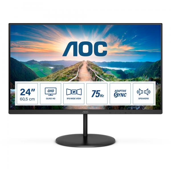 MONITOR AOC 23.8 LED IPS QHD 16:9 4MS 250 CDM, DP/HDMI, MULTIMEDIA [Q24V4EA]