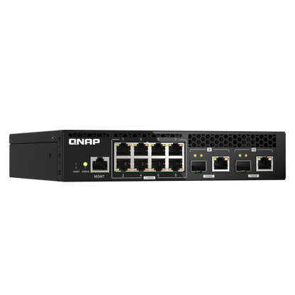 QNAP SWITCH - QSW-M2108R-2C, 8 port 2.5Gbps, 2 port 10Gbps SFP+/ NBASE-T Combo, web managed switch, rackmount design, new rack mount kit QSW-M2108R-2C [QSW-M2108R-2C]