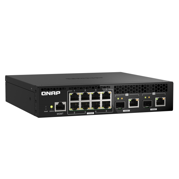 QNAP SWITCH - QSW-M2108R-2C, 8 port 2.5Gbps, 2 port 10Gbps SFP+/ NBASE-T Combo, web managed switch, rackmount design, new rack mount kit QSW-M2108R-2C [QSW-M2108R-2C]