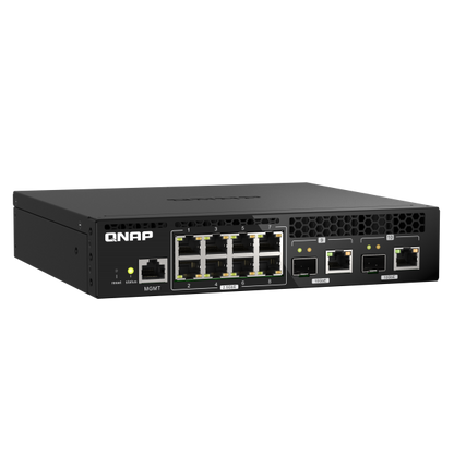 QNAP SWITCH - QSW-M2108R-2C, 8 port 2.5Gbps, 2 port 10Gbps SFP+/ NBASE-T Combo, web managed switch, rackmount design, new rack mount kit QSW-M2108R-2C [QSW-M2108R-2C]