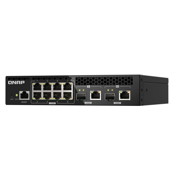 QNAP SWITCH - QSW-M2108R-2C, 8 port 2.5Gbps, 2 port 10Gbps SFP+/ NBASE-T Combo, web managed switch, rackmount design, new rack mount kit QSW-M2108R-2C [QSW-M2108R-2C]