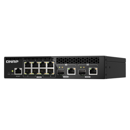 QNAP SWITCH - QSW-M2108R-2C, 8 port 2.5Gbps, 2 port 10Gbps SFP+/ NBASE-T Combo, web managed switch, rackmount design, new rack mount kit QSW-M2108R-2C [QSW-M2108R-2C]