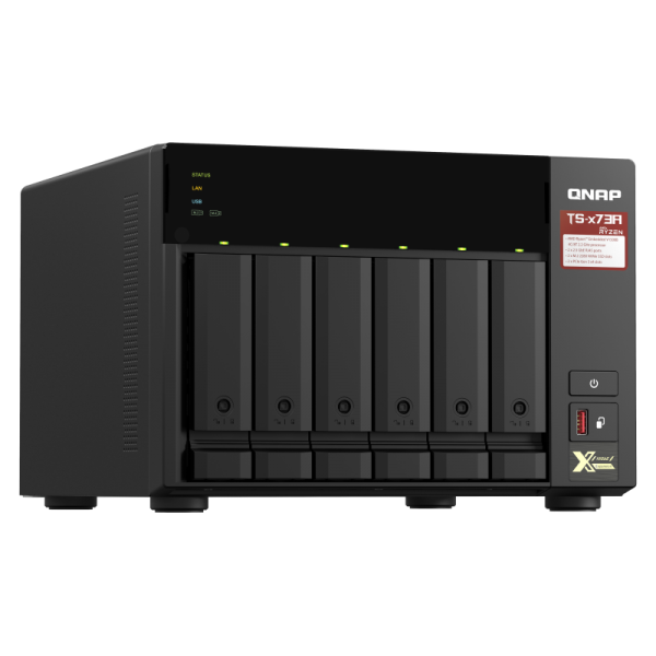 QNAP TORRE NAS 6BAY 2.5"/3.5" SSD/HDD SATA, AMD RYZEN V1500B 2.2GHZ 4CORE 2.0GHz, 8GB SODIMM [TS-673A-8G]