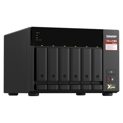 QNAP TORRE NAS 6BAY 2.5"/3.5" SSD/HDD SATA, AMD RYZEN V1500B 2.2GHZ 4CORE 2.0GHz, 8GB SODIMM [TS-673A-8G]