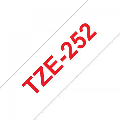 Brother TZE-252 nastro per etichettatrice Rosso su bianco [TZE252]
