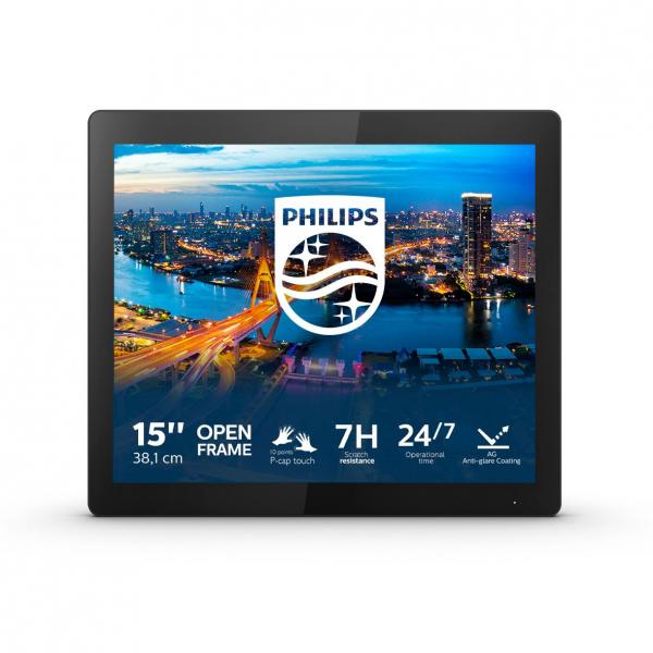 PHILIPS MONITOR OPEN FRAME 15,6 4:3 1024x768 450 CDM, IP65, 10 TOUCH, VGA/DP/DVI/HDMI, MULTIMEDIALE [152B1TFL]