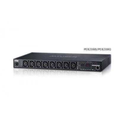 Aten 8-Port Intelligent 1U ECO Power Distribution Unit (PDU), Metered by Outlet (7 x C13, 1 x C19) PE8208G-ATA-G [PE8208G-ATA-G]