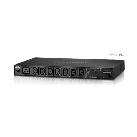 Aten 8-Port Intelligent 1U ECO Power Distribution Unit (PDU), Metered by Outlet (7 x C13, 1 x C19) PE8208G-ATA-G [PE8208G-ATA-G]