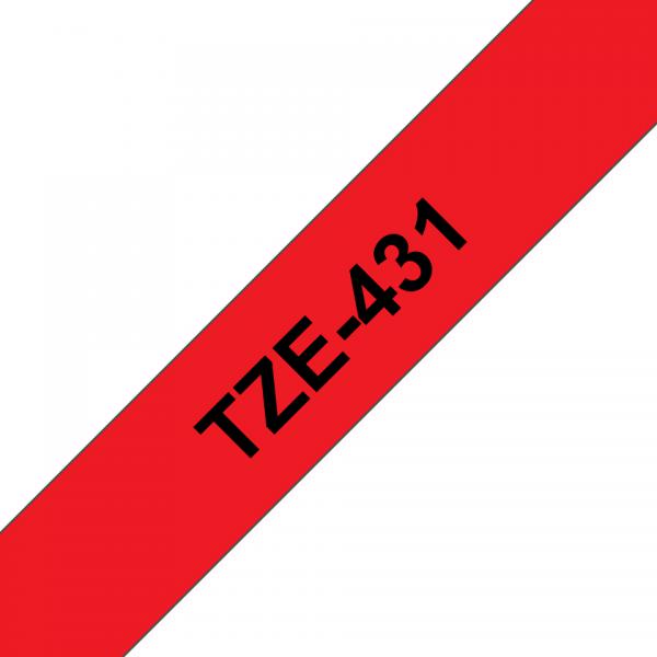 Brother TZE-431 Label Tape Black on Red [TZE431]