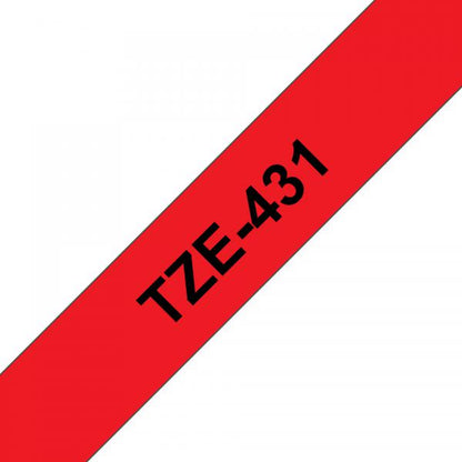 Brother TZE-431 Label Tape Black on Red [TZE431]