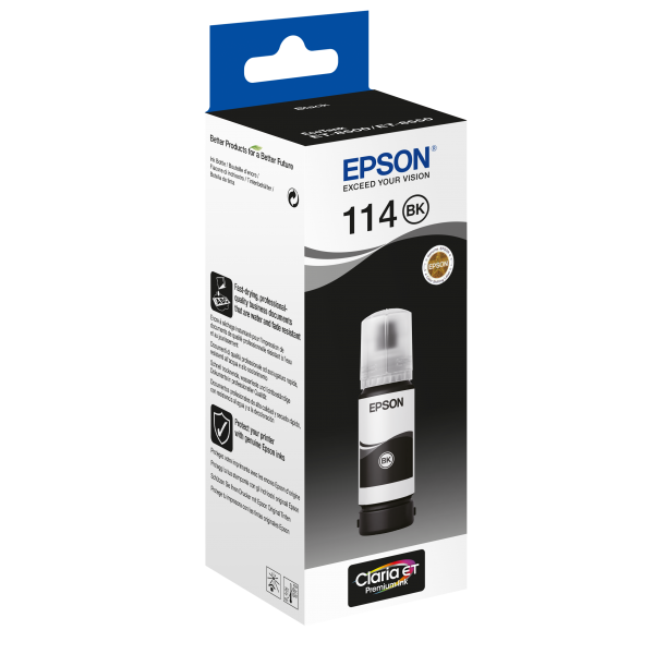 EPSON FLACONE INK 114 ECOTANK BLACK INK BOTTLE 70 ML [C13T07A140]