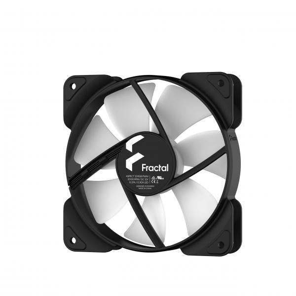 VENTILADOR DE CAJA FRACTAL ASPECTO 12 RGB PWM MARCO NEGRO PAQUETE DE 3 [FD-F-AS1-1207] 