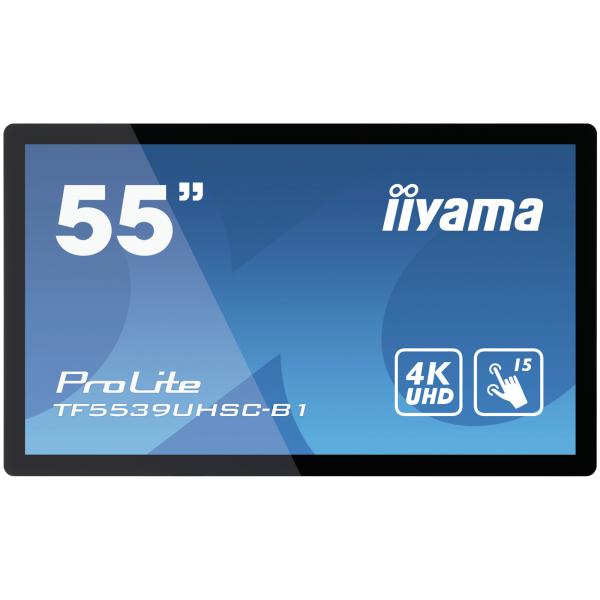 iiyama ProLite TF5539UHSC-B1AG Monitor PC 139,7 cm (55") 3840 x 2160 Pixel 4K Ultra HD LED Touch screen Multi utente Nero [TF5539UHSC-B1AG]