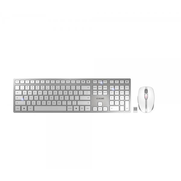 Cherry DW 9100 SLIM - Desktop set - Wireless - QWERTY - Silver/White [JD-9100EU-1]