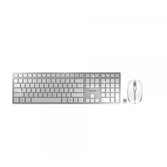 Cherry DW 9100 SLIM - Desktop set - Wireless - QWERTY - Silver/White [JD-9100EU-1]