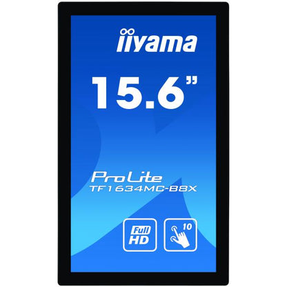 iiyama ProLite TF1634MC-B8X Monitor PC 39,6 cm (15.6") 1920 x 1080 Pixel Full HD LED Touch screen Multi utente Nero [TF1634MC-B8X]