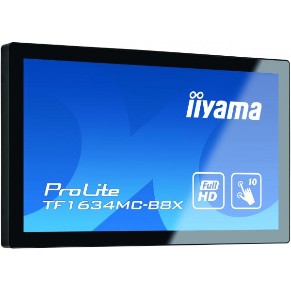 iiyama ProLite TF1634MC-B8X Monitor PC 39,6 cm (15.6") 1920 x 1080 Pixel Full HD LED Touch screen Multi utente Nero [TF1634MC-B8X]