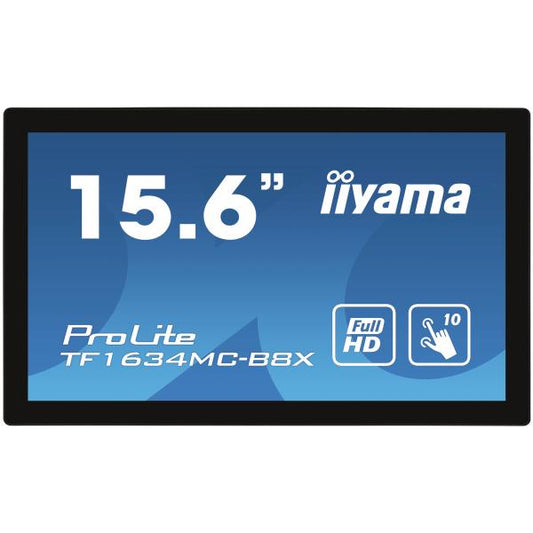 iiyama ProLite TF1634MC-B8X Monitor de PC 39,6 cm (15.6") 1920 x 1080 Pixeles Full HD LED Pantalla táctil Multiusuario Negro [TF1634MC-B8X] 