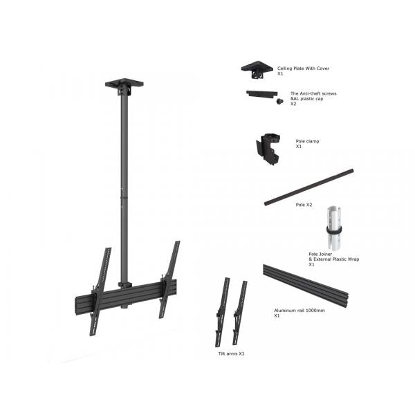 ITB MB5778 supporto da tavolo per Tv a schermo piatto 190,5 cm (75") Viti Nero [MB5778]