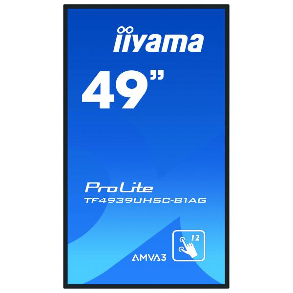 iiyama ProLite TF4939UHSC-B1AG Monitor PC 124,5 cm (49") 3840 x 2160 Pixel 4K Ultra HD LED Touch screen Multi utente Nero [TF4939UHSC-B1AG]