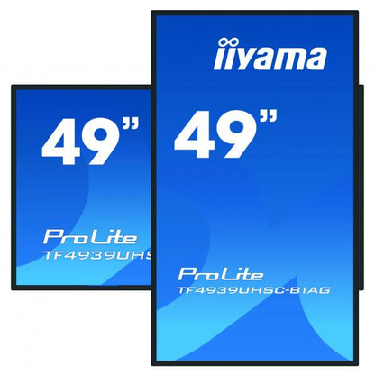 iiyama ProLite TF4939UHSC-B1AG Monitor PC 124,5 cm (49") 3840 x 2160 Pixel 4K Ultra HD LED Touch screen Multi utente Nero [TF4939UHSC-B1AG]