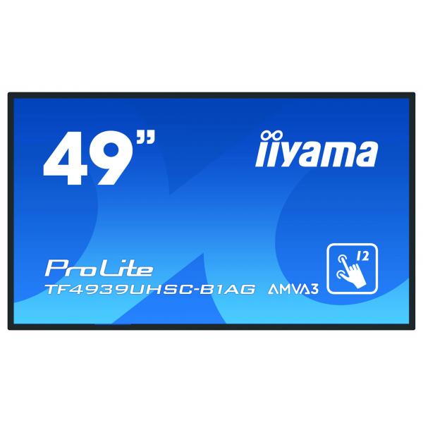 iiyama ProLite TF4939UHSC-B1AG Monitor PC 124,5 cm (49") 3840 x 2160 Pixel 4K Ultra HD LED Touch screen Multi utente Nero [TF4939UHSC-B1AG]