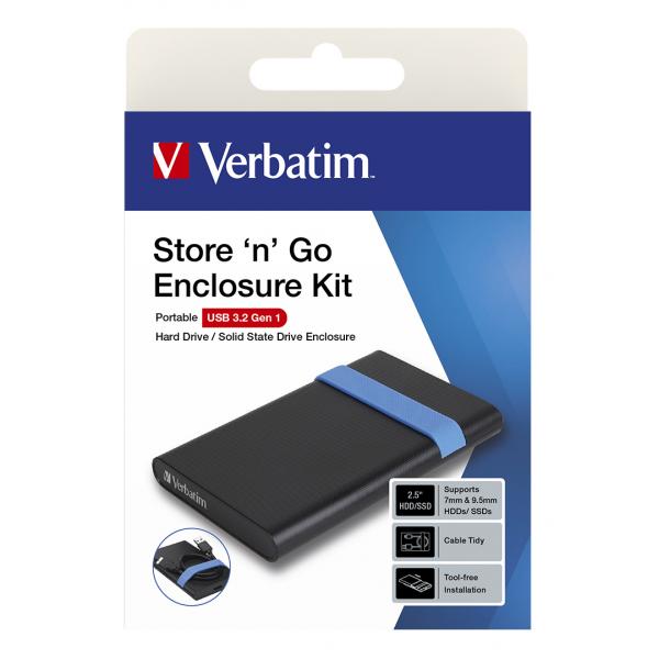 Verbatim Store'N'Go Enclosure Kit Box esterno HDD/SSD Nero, Blu 2.5" [53106]