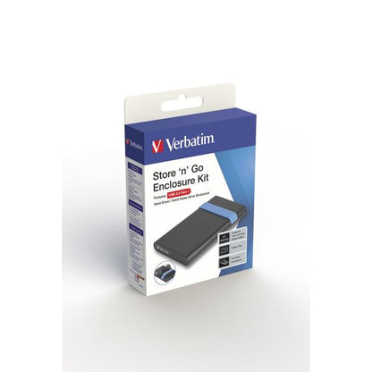 Verbatim Store'N'Go Enclosure Kit Caja externa HDD/SSD Negro, Azul 2.5" [53106]