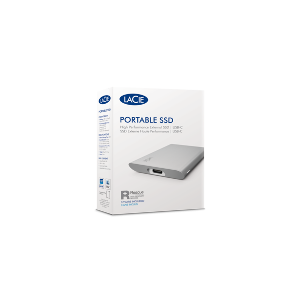 LaCie STKS1000400 External Solid State Drive 1TB Silver [STKS1000400] 