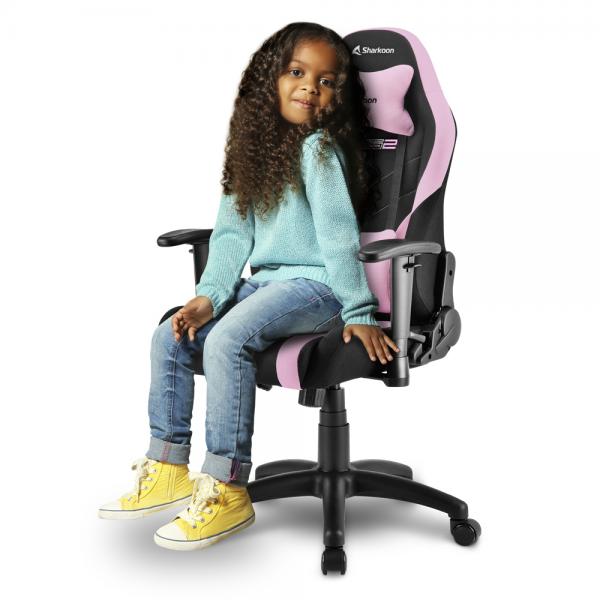 SHARKOON SKILLER SGS2 JUNIOR KIDS GAMING CHAIR IN FABRIC, ADJUSTABLE ARMRESTS AND BACKREST, FRAME [SGS2 JR BK/PK] 