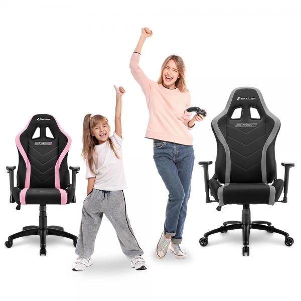 SHARKOON SKILLER SGS2 JUNIOR KIDS GAMING CHAIR IN FABRIC, ADJUSTABLE ARMRESTS AND BACKREST, FRAME [SGS2 JR BK/PK] 