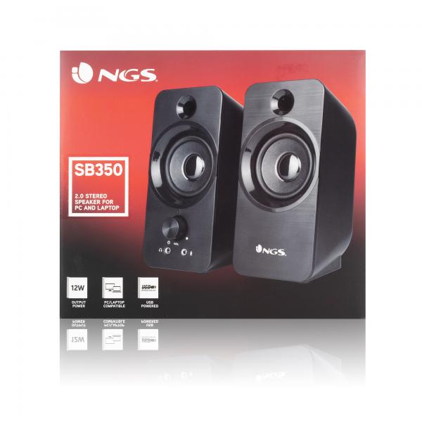 NGS ALTOPARLANTI SPEAKER 2.0 PC 12W, USB, JACK 3.5MM, PLUG AND PLAY [SB350]