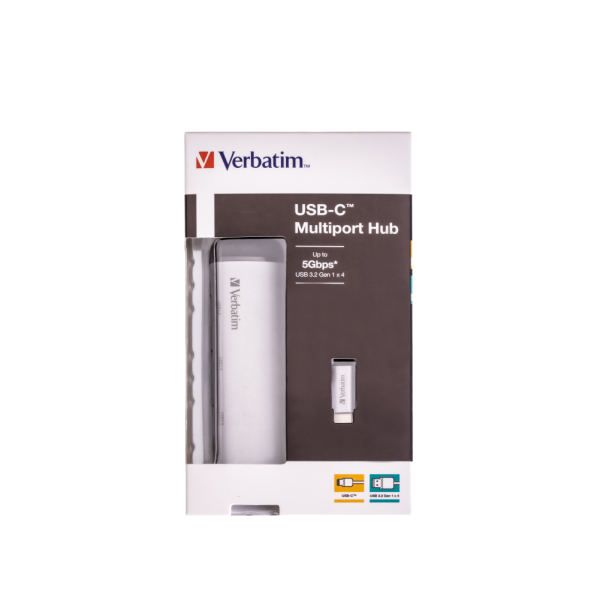 Hub multipuerto USB-C Verbatim Cuatro puertos USB 3.2 Gen 1 [49147]